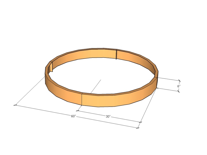 Circular planter kit 30" rad x 6" tall