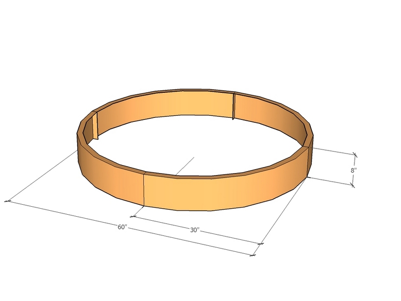 Circular planter kit 30" rad x 8" tall