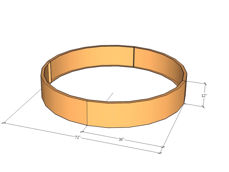 Circular planter kit 36" rad x 12" tall