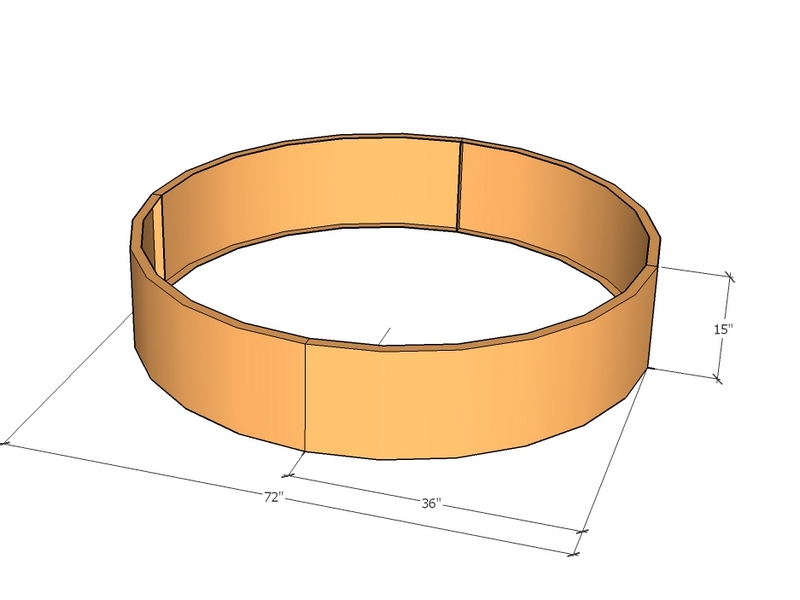 Circular planter kit 36" rad x 15" tall