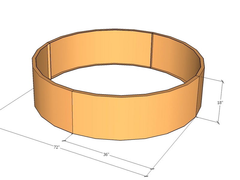 Circular planter kit 36" rad x 18" tall