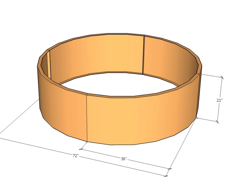Circular planter kit 36" rad x 21" tall
