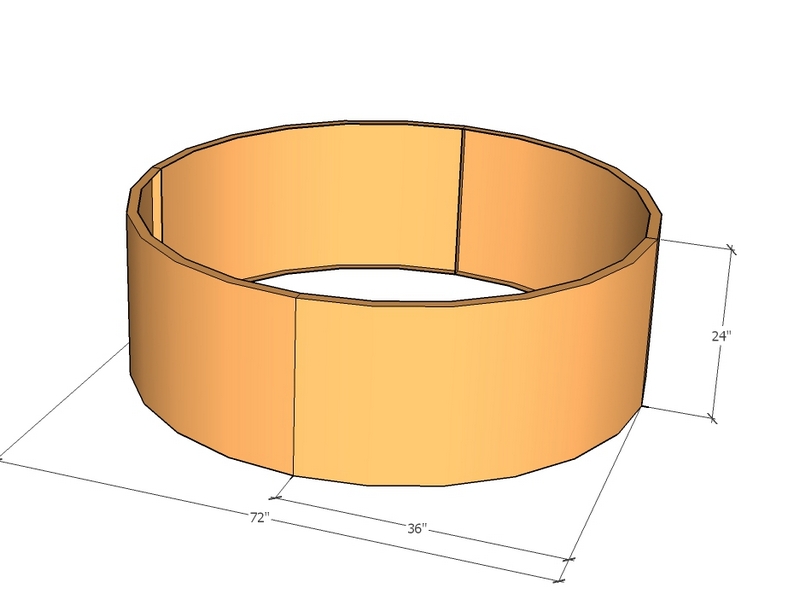 Circular planter kit 36" rad x 24" tall