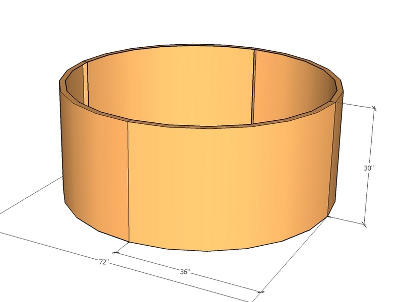 Circular planter kit 36" rad x 30" tall