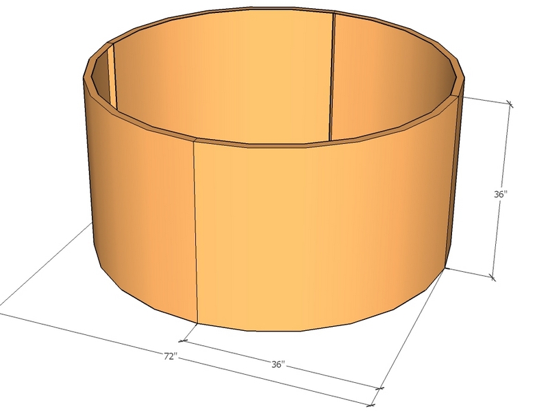 Circular planter kit 36" rad x 36" tall