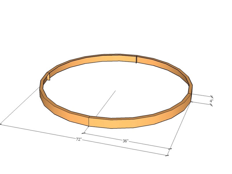 Circular planter kit 36" rad x 4" tall