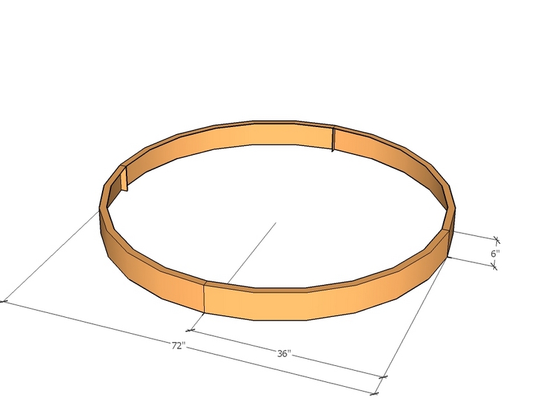 Circular planter kit 36" rad x 6" tall