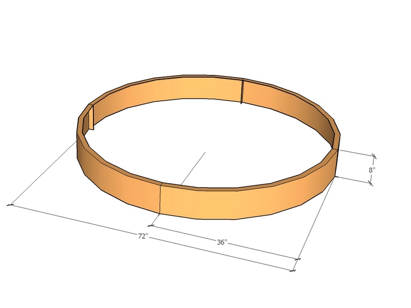 Circular planter kit 36" rad x 8" tall