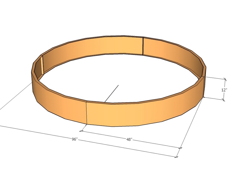 Circular planter kit 48" rad x 12" tall