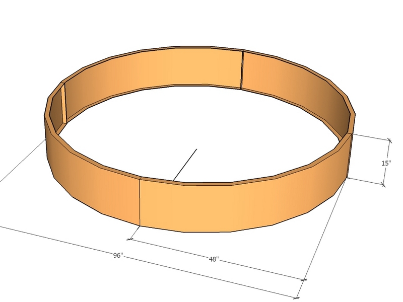 Circular planter kit 48" rad x 15" tall