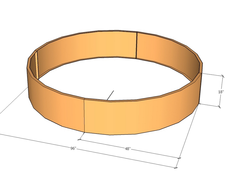 Circular planter kit 48" rad x 18" tall