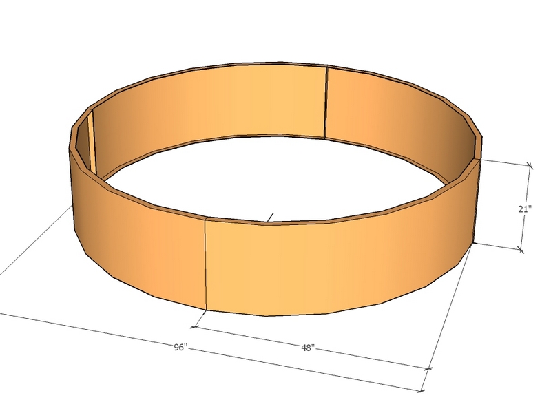 Circular planter kit 48" rad x 21" tall