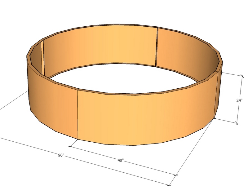 Circular planter kit 48" rad x 24" tall
