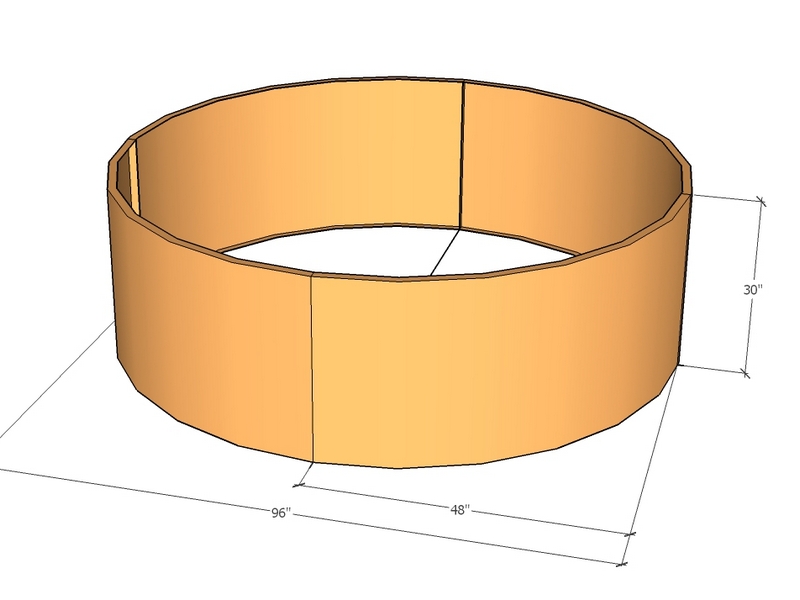 Circular planter kit 48" rad x 30" tall