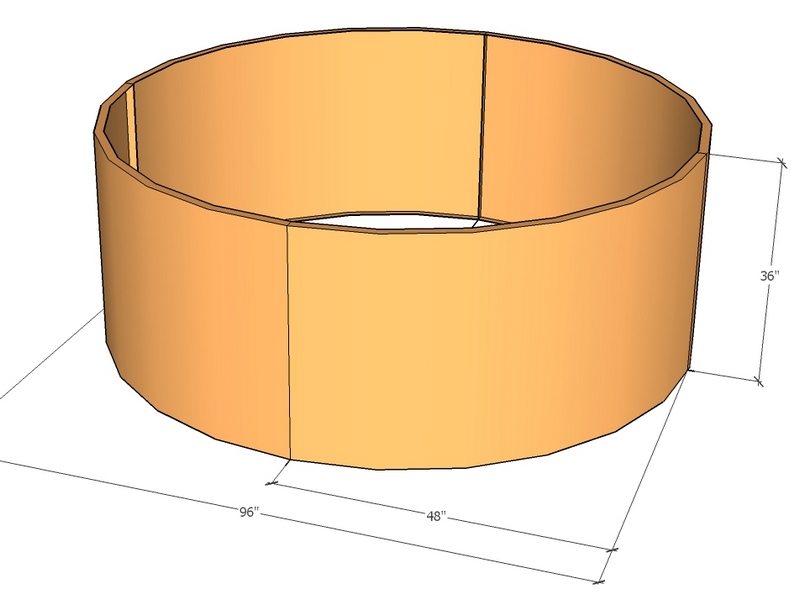 Circular planter kit 48" rad x 36" tall