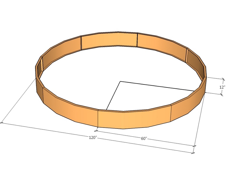 Circular planter kit 60" rad x 12" tall