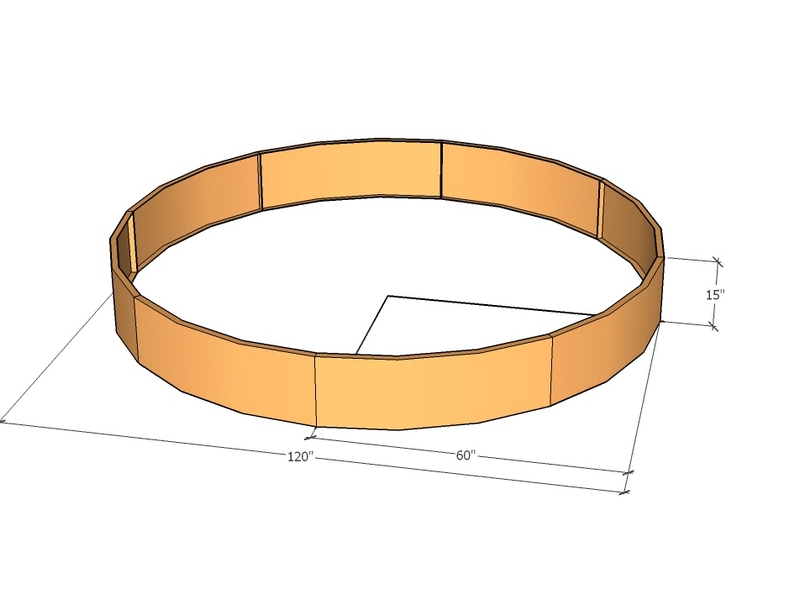 Circular planter kit 60" rad x 15" tall