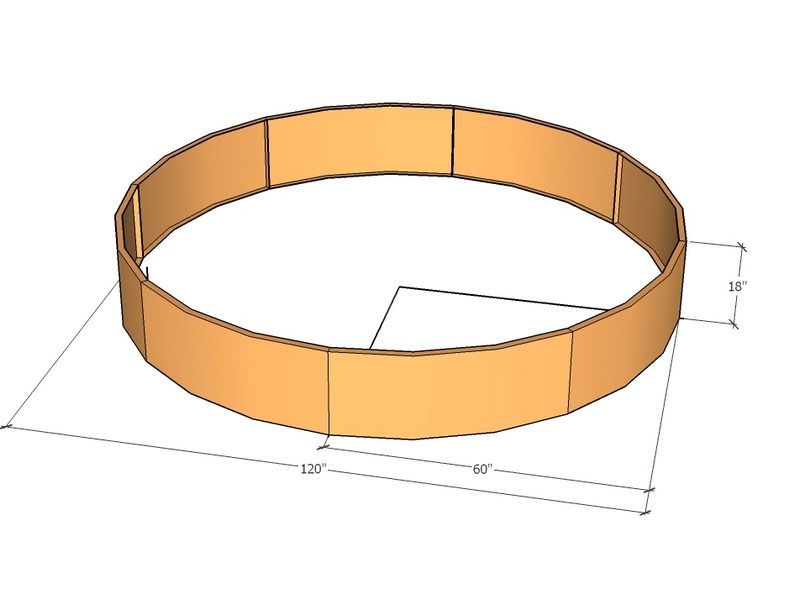 Circular planter kit 60" rad x 18" tall