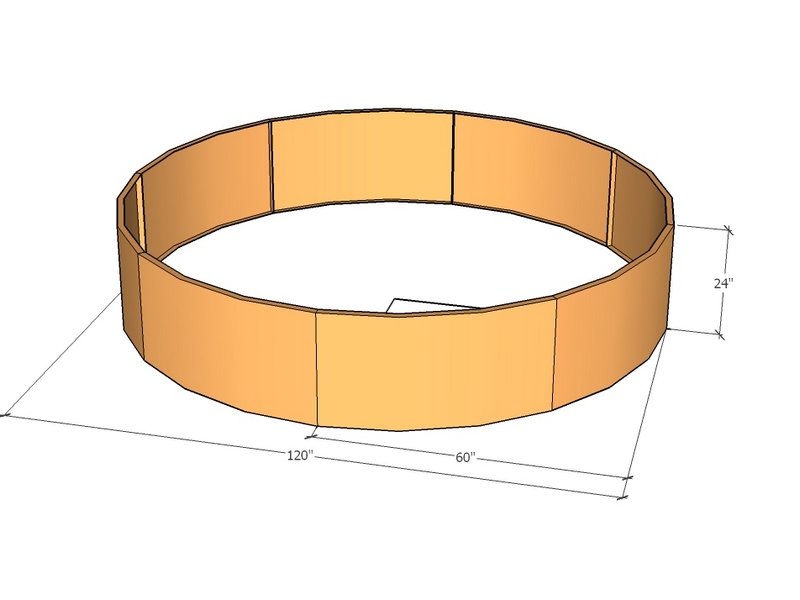 Circular planter kit 60" rad x 24" tall