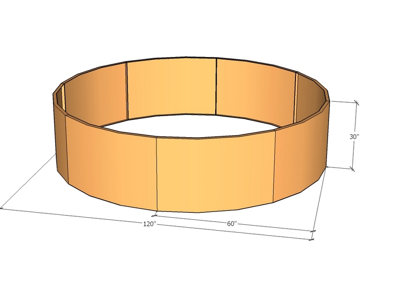 Circular planter kit 60" rad x 30" tall