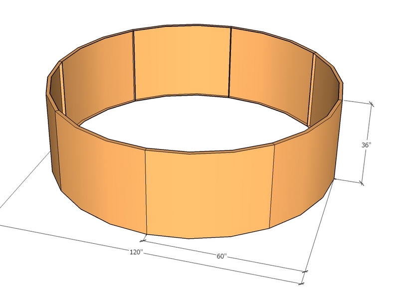 Circular planter kit 60" rad x 36" tall