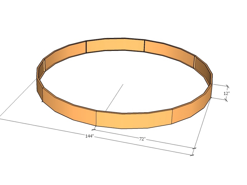 Circular planter kit 72" rad x 12" tall