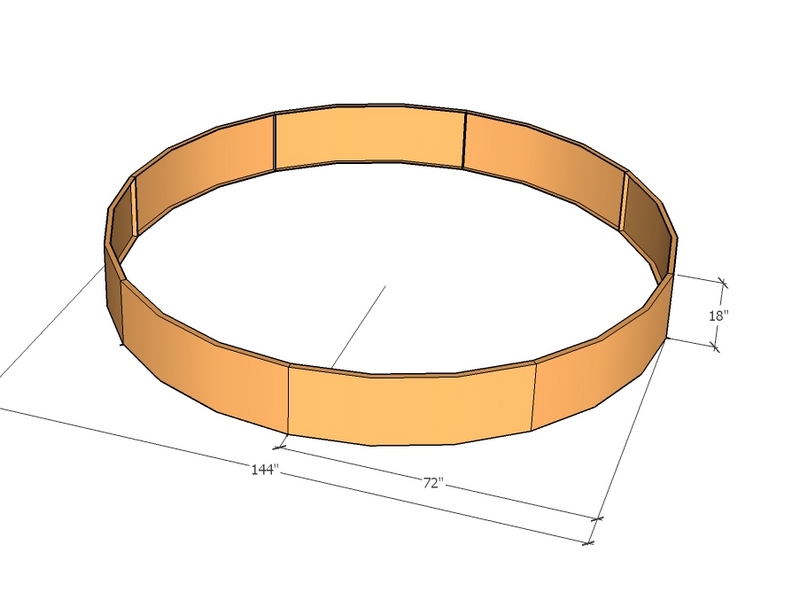 Circular planter kit 72" rad x 18" tall