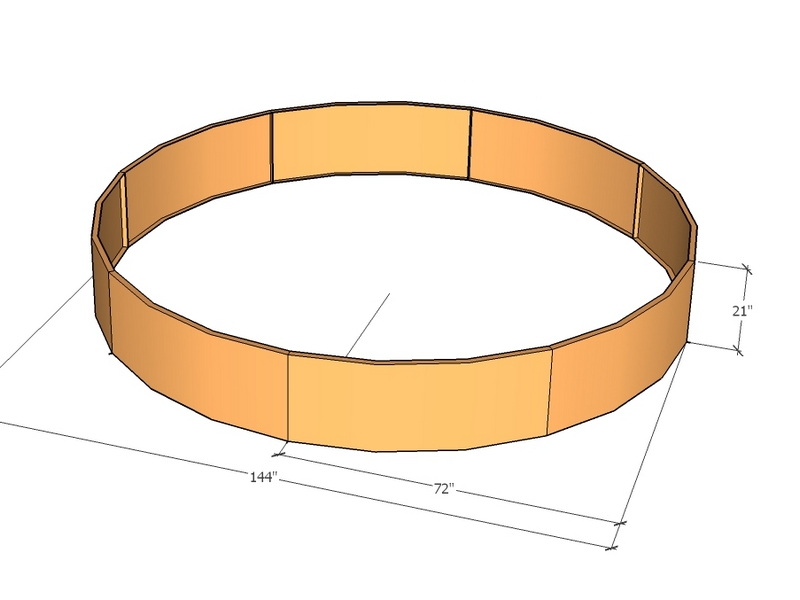 Circular planter kit 72" rad x 21" tall