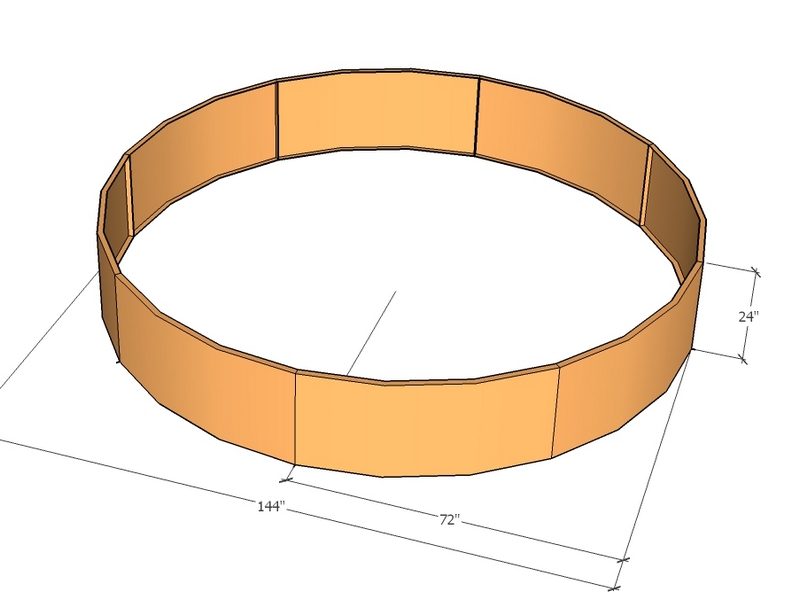 Circular planter kit 72" rad x 24" tall