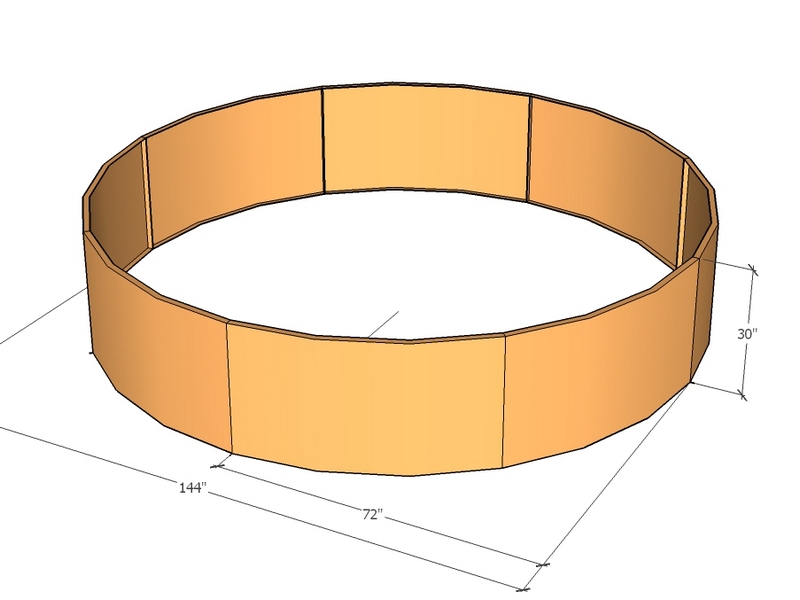 Circular planter kit 72" rad x 30" tall