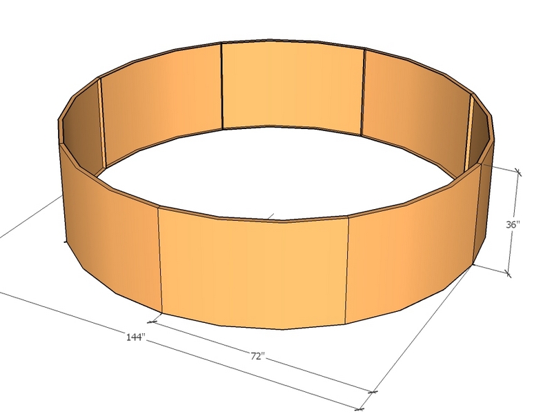 Circular planter kit 72" rad x 36" tall