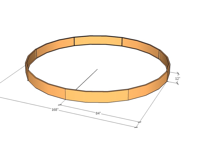 Circular planter kit 84" rad x 12" tall