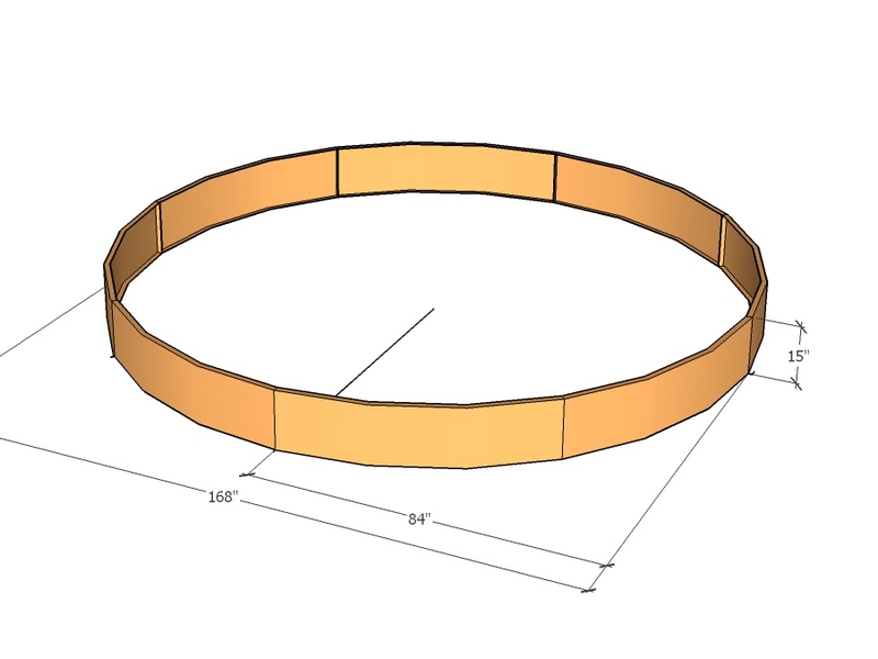 Circular planter kit 84" rad x 15" tall