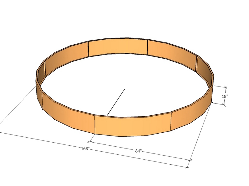 Circular planter kit 84" rad x 18" tall
