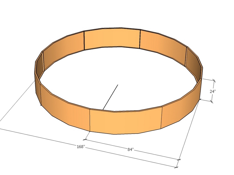 Circular planter kit 84" rad x 24" tall