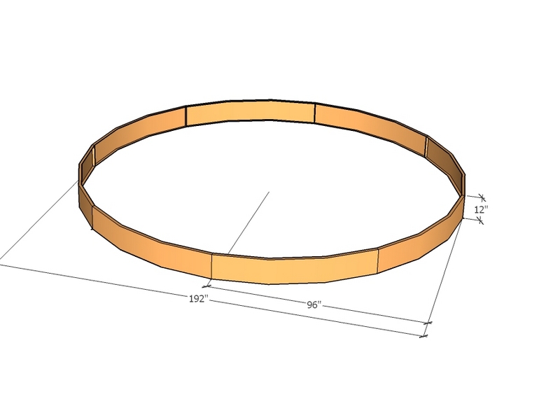 Circular planter kit 96" rad x 12" tall