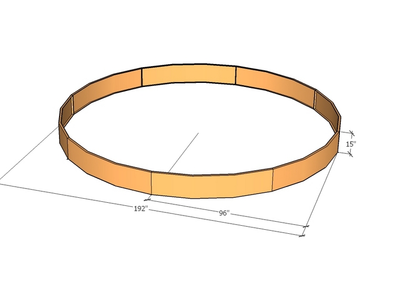 Circular planter kit 96" rad x 15" tall