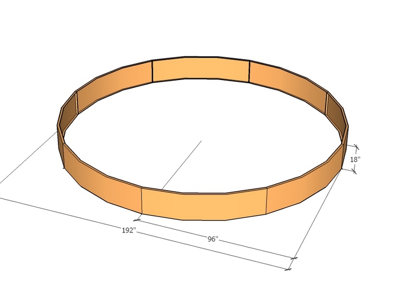 Circular planter kit 96" rad x 18" tall