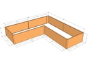 L-shaped planter kit 8'8" x 8'8" x 40" x 18"T