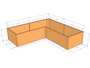 L-shaped planter kit 8'8" x 8'8" x 40" x 24"T