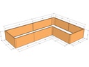 L-shaped planter kit 10'2" x 7'2" x 40" x 18"T
