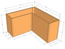 L-shaped planter kit 5'8" x 5'2" x 22" x 36"T