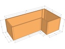 L-shaped planter kit 6'8" x 3'8" x 28" x 24"T
