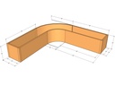 LC-shaped 48" x 48" x 18"rad-19"-18"T