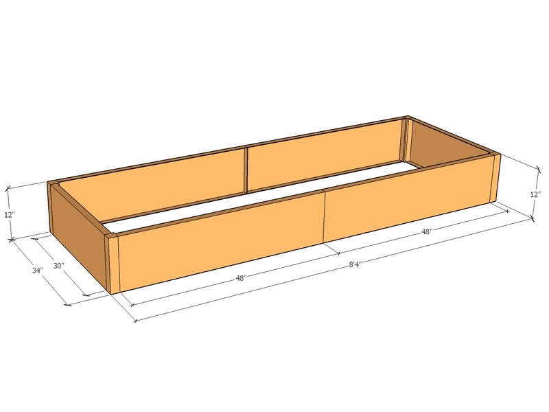 Rectangular planter kit 8'4" x 34" x 12"T