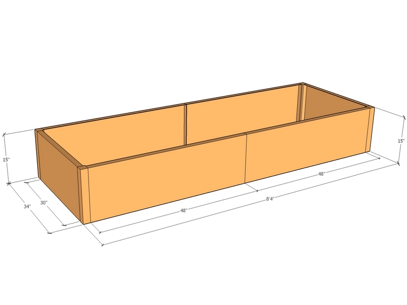 Rectangular planter kit 8'4" x 34" x 15"T