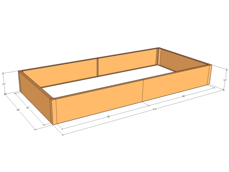 Rectangular planter kit 8'4" x 3'10" x 12"T