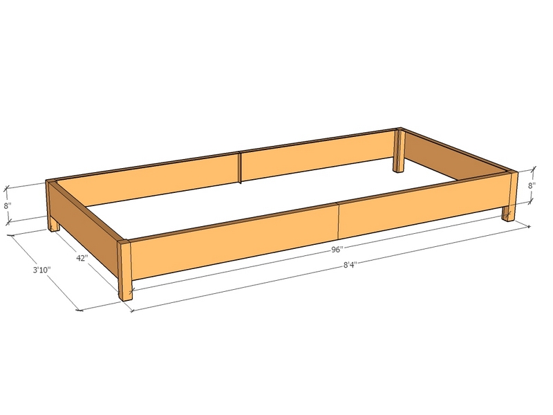 Rectangular planter kit 8'4" x 3'10" x 8"T