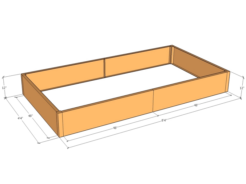 Rectangular planter kit 8'4" x 4'4" x 12"T