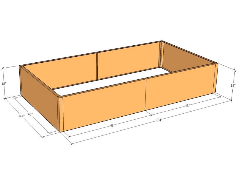 Rectangular planter kit 8'4" x 4'4" x 18"T